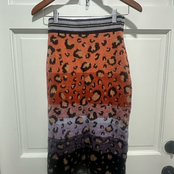 Anthropologie maeve leopard print wool blend pencil skirt women’s size Small - Picture 3 of 6